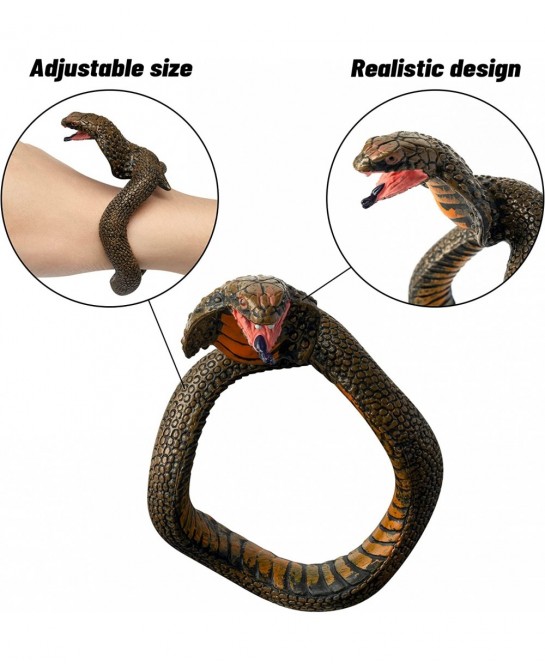 18PCS Snake Snap Bracelet Slap Toy Reptile Sequin Slap Bracelets for Kids Boys Girls Simulation Animals Wristband Headbands R...