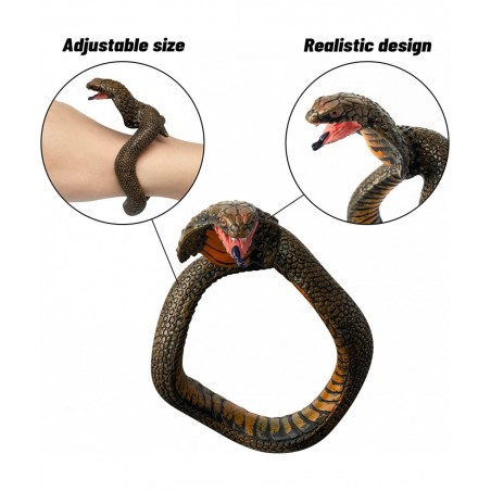 18PCS Snake Snap Bracelet Slap Toy Reptile Sequin Slap Bracelets for Kids Boys Girls Simulation Animals Wristband Headbands R...