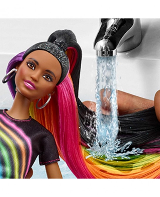 Rainbow Sparkle Hair Doll Featuring Extra-Long 7.5-inch Brunette Hair with a Hidden Rainbow of Five Colors Sparkle Gel and Co...