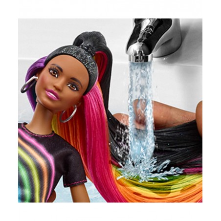 Rainbow Sparkle Hair Doll Featuring Extra-Long 7.5-inch Brunette Hair with a Hidden Rainbow of Five Colors Sparkle Gel and Co...