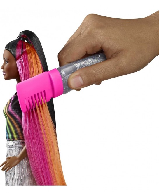 Rainbow Sparkle Hair Doll Featuring Extra-Long 7.5-inch Brunette Hair with a Hidden Rainbow of Five Colors Sparkle Gel and Co...