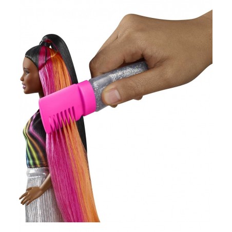 Rainbow Sparkle Hair Doll Featuring Extra-Long 7.5-inch Brunette Hair with a Hidden Rainbow of Five Colors Sparkle Gel and Co...