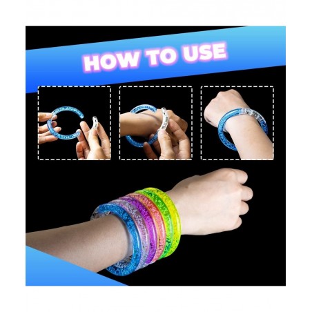 100 Pieces LED Glow Bracelets Set Neon Glow In The Dark Party Supplies Light Up Party Favors Gifts for Kids Adults Glow Acces...