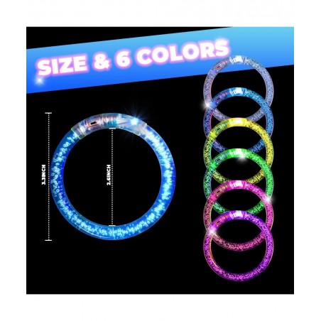 100 Pieces LED Glow Bracelets Set Neon Glow In The Dark Party Supplies Light Up Party Favors Gifts for Kids Adults Glow Acces...