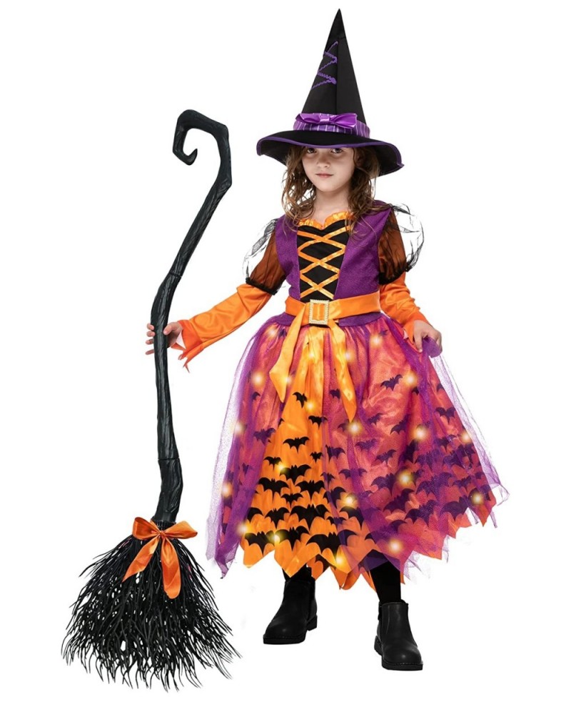 Halloween Child light up polka dots witch tutu costume for girl dress up (Medium (8-10yr)) $18.78 Kids' Costumes