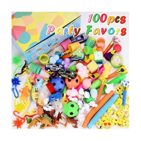 Kids Party Favors 100 Pcs Goodie Bag Stuffers Fillers Teacher Treasure Box Students Classroom Reward Prizes Pinata Stuffers F...