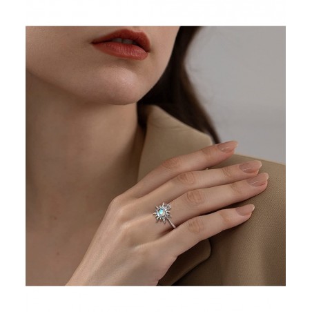 2 Pcs Sterling Silver Fidget Anxiety Rings for Women Sunflower Spinner Ring Adjustable Fidget Rings for Anxiety Relieving Str...