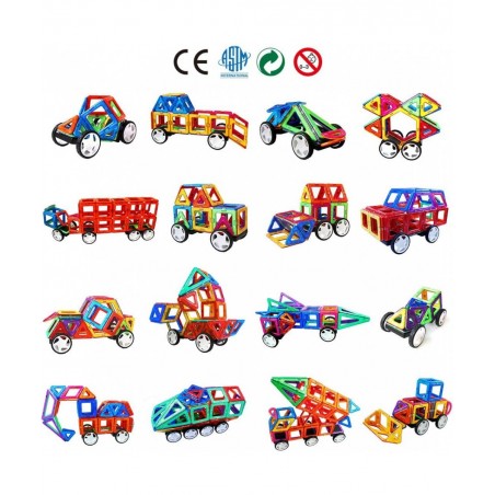 4 Pieces Wheels Set Compatible with Other Brands of Standard Size Square Shape with Hole Magnetic Blocks are not Suitable to ...