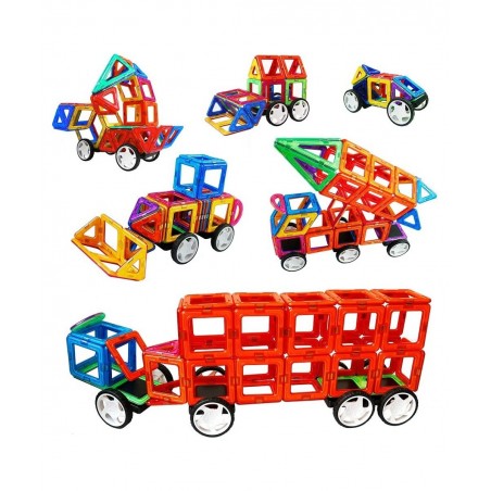 4 Pieces Wheels Set Compatible with Other Brands of Standard Size Square Shape with Hole Magnetic Blocks are not Suitable to ...
