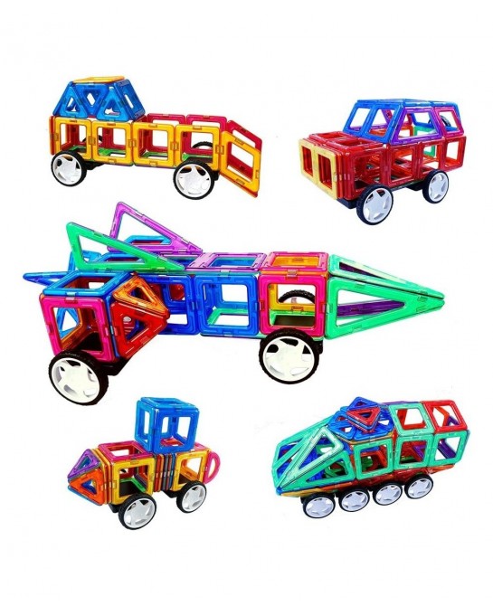 4 Pieces Wheels Set Compatible with Other Brands of Standard Size Square Shape with Hole Magnetic Blocks are not Suitable to ...