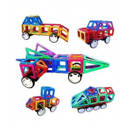 4 Pieces Wheels Set Compatible with Other Brands of Standard Size Square Shape with Hole Magnetic Blocks are not Suitable to ...