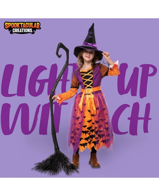 Halloween Child light up polka dots witch tutu costume for girl dress up (Medium (8-10yr)) $18.78 Kids' Costumes
