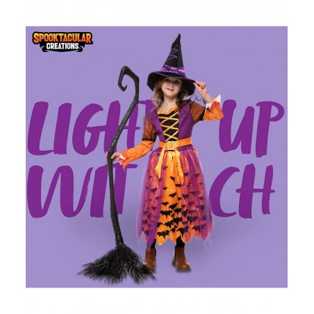 Halloween Child light up polka dots witch tutu costume for girl dress up (Medium (8-10yr)) $18.78 Kids' Costumes