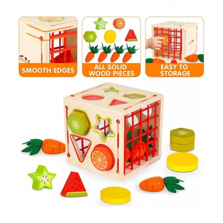 Wooden Montessori Toys for Toddlers Wood Shape Sorting Toys for Age 2 3 4 Year Old Toddler Learning Toys Gift for Boys Girls ...