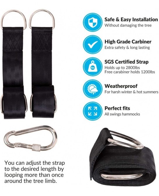 Tree Swing Hanging Kit Straps for Baby Swings Tire Swings Hammocks Swingset Accessories Outdoor $40.72 Play Sets & Playground...