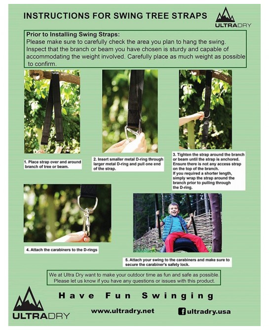 Tree Swing Hanging Kit Straps for Baby Swings Tire Swings Hammocks Swingset Accessories Outdoor $40.72 Play Sets & Playground...