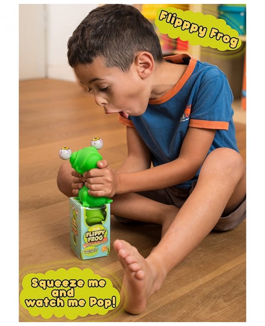 Eye Popping Flippy Frog - Large Squeeze - Stress Relief Toy - Latex Free Peepers Fidget - Anxiety Reducer Sensory Play - Funn...