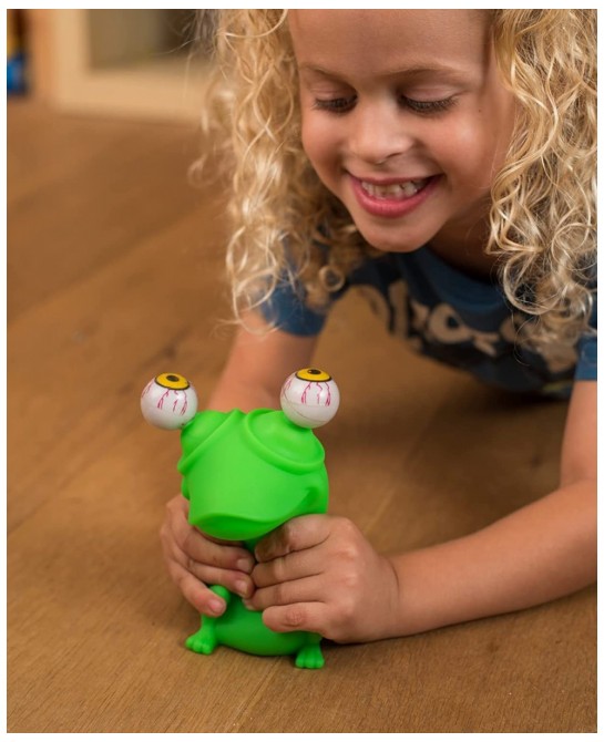Eye Popping Flippy Frog - Large Squeeze - Stress Relief Toy - Latex Free Peepers Fidget - Anxiety Reducer Sensory Play - Funn...