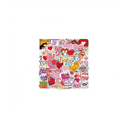 Valentine's Day Stickers for Water Bottles Big 50 Pack Cute Stickers for Kids Teens Girls Adults Perfect for Waterbottle Lapt...