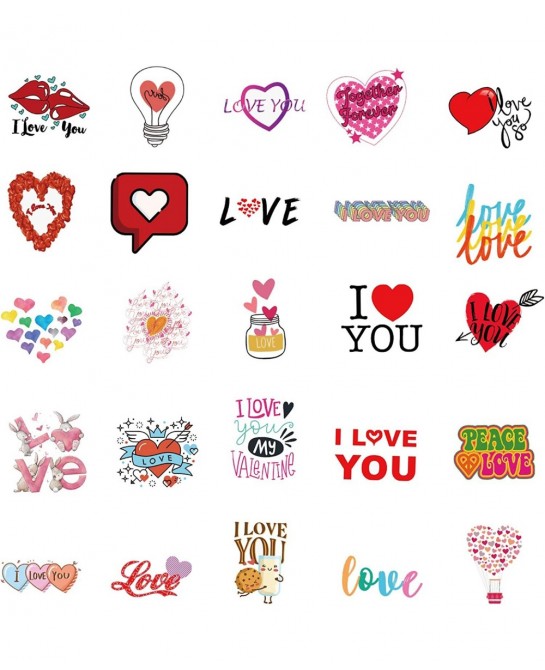 Valentine's Day Stickers for Water Bottles Big 50 Pack Cute Stickers for Kids Teens Girls Adults Perfect for Waterbottle Lapt...