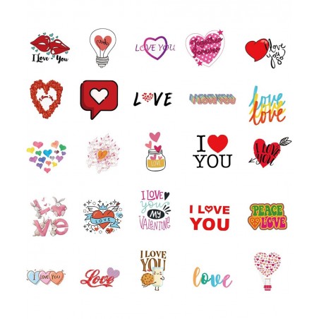 Valentine's Day Stickers for Water Bottles Big 50 Pack Cute Stickers for Kids Teens Girls Adults Perfect for Waterbottle Lapt...