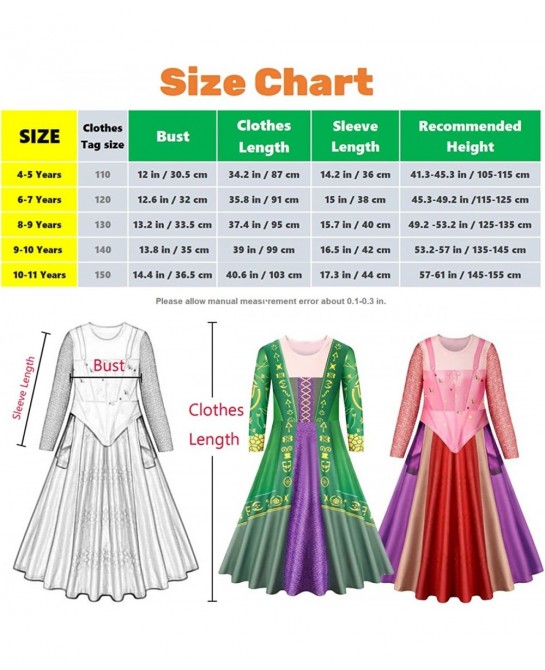 Little Girls Hocus Pocus Winifred Mary Dresses Witch Halloween Costumes Witch Dress Vampire Cosplay Outfits $44.20 Kids' Cost...