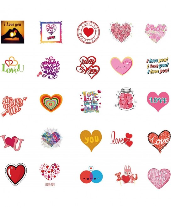 Valentine's Day Stickers for Water Bottles Big 50 Pack Cute Stickers for Kids Teens Girls Adults Perfect for Waterbottle Lapt...