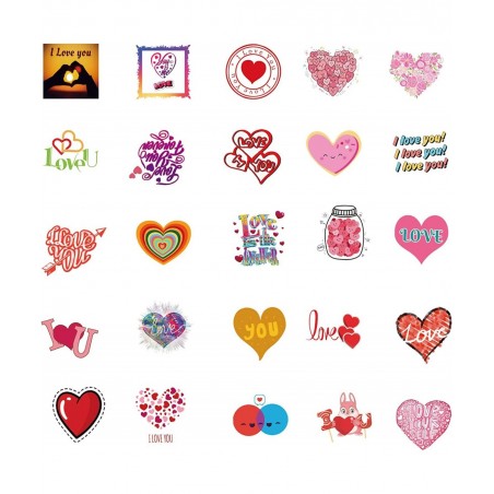 Valentine's Day Stickers for Water Bottles Big 50 Pack Cute Stickers for Kids Teens Girls Adults Perfect for Waterbottle Lapt...