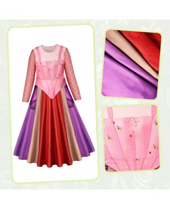 Little Girls Hocus Pocus Winifred Mary Dresses Witch Halloween Costumes Witch Dress Vampire Cosplay Outfits $44.20 Kids' Cost...