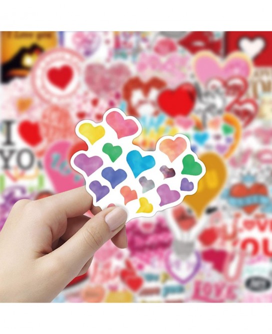 Valentine's Day Stickers for Water Bottles Big 50 Pack Cute Stickers for Kids Teens Girls Adults Perfect for Waterbottle Lapt...