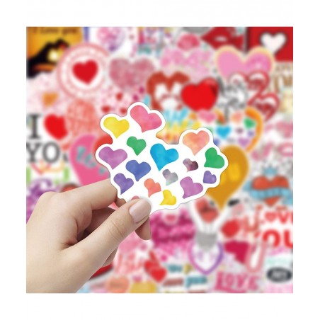 Valentine's Day Stickers for Water Bottles Big 50 Pack Cute Stickers for Kids Teens Girls Adults Perfect for Waterbottle Lapt...