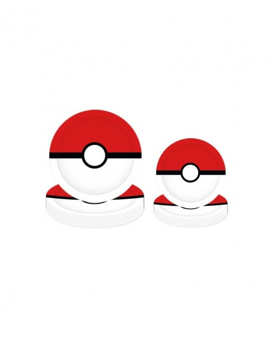 Pokeball Birthday Party Supplies - 32Pcs Pokeball Plates for Video Game Party Plates Supplies $24.67 Kids' Party Tableware