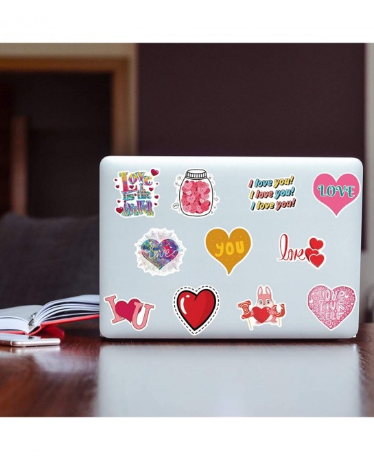 Valentine's Day Stickers for Water Bottles Big 50 Pack Cute Stickers for Kids Teens Girls Adults Perfect for Waterbottle Lapt...