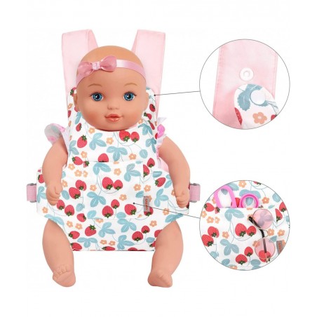 Baby Doll Carrier Stuffed Animal Carrier for Girls Doll Accessory Adjustable Straps for 12 to 24 inch Reborn Baby Dolls - Pin...