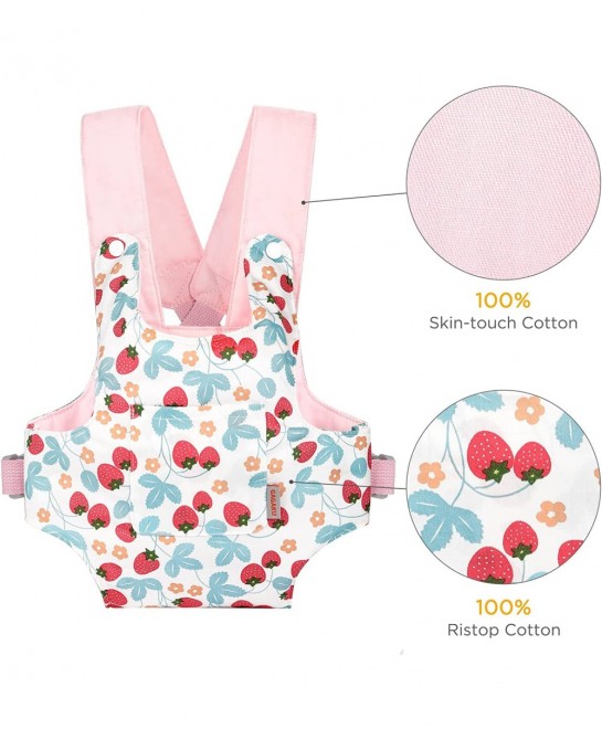 Baby Doll Carrier Stuffed Animal Carrier for Girls Doll Accessory Adjustable Straps for 12 to 24 inch Reborn Baby Dolls - Pin...