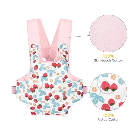 Baby Doll Carrier Stuffed Animal Carrier for Girls Doll Accessory Adjustable Straps for 12 to 24 inch Reborn Baby Dolls - Pin...
