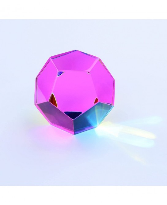CMY Cubes? - The MUNDUS (50mm) - CMY Dodecahedron Optical Polyhedron - Cyan Magenta Yellow - Subtractive Color Mixing Diamond...