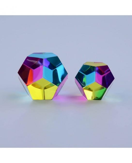 CMY Cubes? - The MUNDUS (50mm) - CMY Dodecahedron Optical Polyhedron - Cyan Magenta Yellow - Subtractive Color Mixing Diamond...