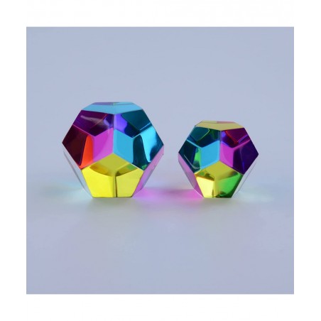 CMY Cubes? - The MUNDUS (50mm) - CMY Dodecahedron Optical Polyhedron - Cyan Magenta Yellow - Subtractive Color Mixing Diamond...