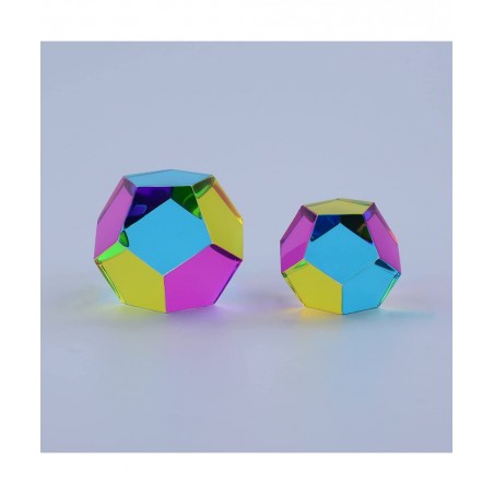 CMY Cubes? - The MUNDUS (50mm) - CMY Dodecahedron Optical Polyhedron - Cyan Magenta Yellow - Subtractive Color Mixing Diamond...