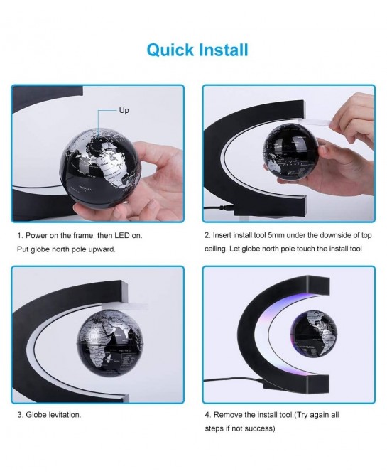 Magnetic Levitating Globe with LED Light Cool Tech Gift for Men Father Boys Birthday Gifts for Kids Floating Globes World Des...