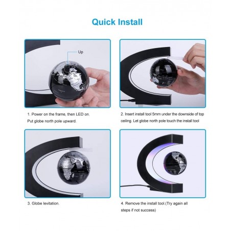 Magnetic Levitating Globe with LED Light Cool Tech Gift for Men Father Boys Birthday Gifts for Kids Floating Globes World Des...