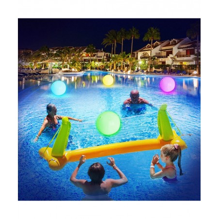Pool Toys - 4 Pack Light Up Beach Balls for Kids w/ 8 Light Modes Pool Beach Games Balls for Outdoor or Indoor Activities Glo...