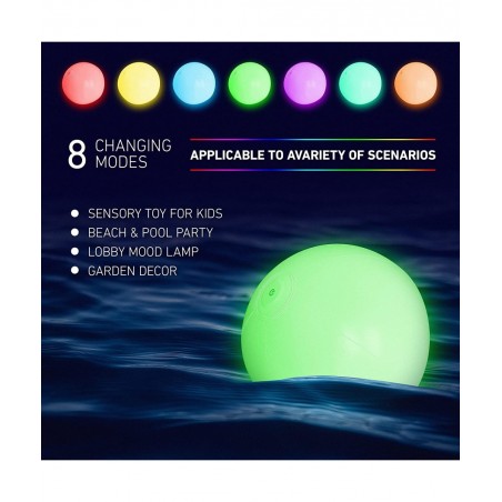 Pool Toys - 4 Pack Light Up Beach Balls for Kids w/ 8 Light Modes Pool Beach Games Balls for Outdoor or Indoor Activities Glo...