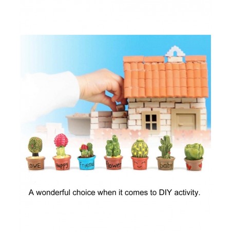 7 Pcs Miniature Garden Ornaments Tiny Cactus Miniature Succulent Plants Pot Dollhouse Decoration Mini Plant $16.19 Dollhouse ...