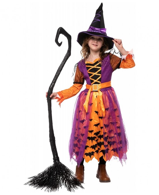 Halloween Child light up polka dots witch tutu costume for girl dress up (Medium (8-10yr)) $18.78 Kids' Costumes