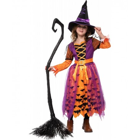 Halloween Child light up polka dots witch tutu costume for girl dress up (Medium (8-10yr)) $18.78 Kids' Costumes