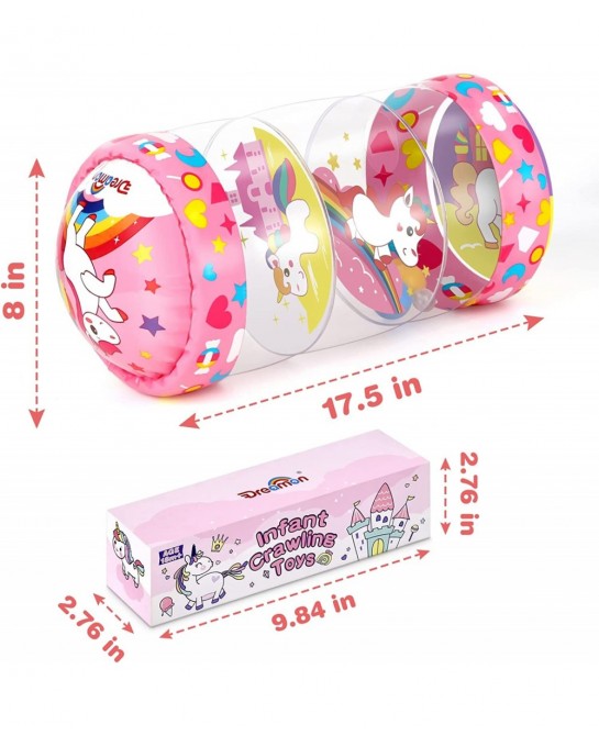 Crawling Toys for Baby Infant Roller Toy with Music LED Light and Unicorn Pattern Learning to Climb Toy for Tummy Time Babies...