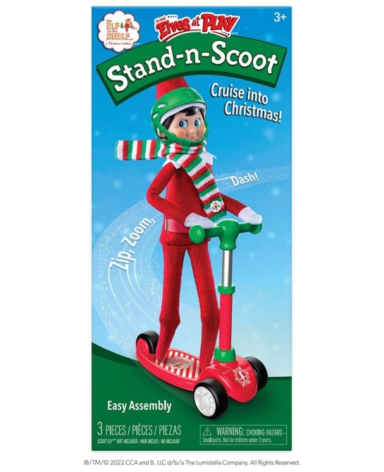 Elf on The Shelf Scout Boy (Blue Eyed Boy) with Elves at Play Stand-N-Scoot $71.95 Stuffed Animals & Teddy Bears