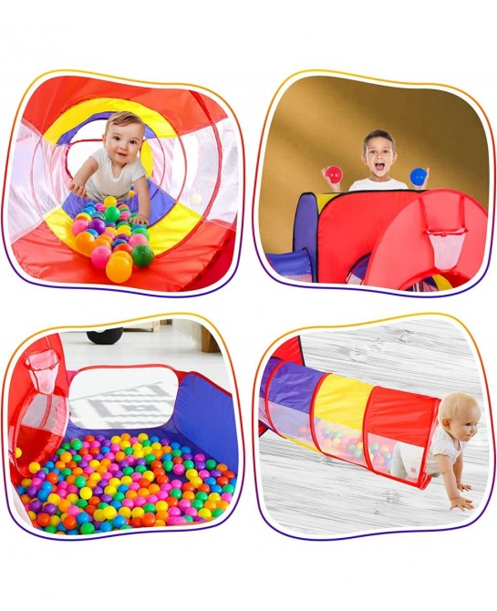 5pc Baby Ball Pits for Toddlers Kids Play Tent and Play Tunnel Children Indoor Outdoor Playhouse with Crawling Toys Boys and ...